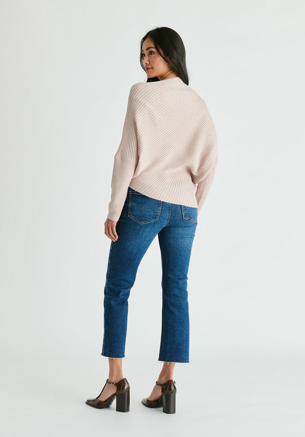 Draped Knitted Jumper in Blush Back